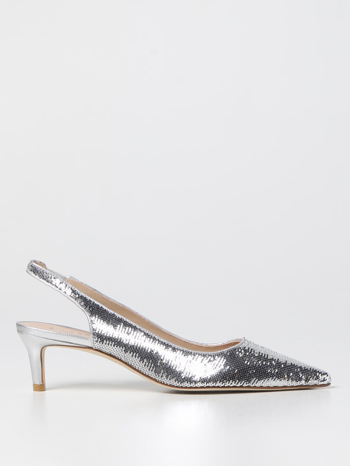 STUART WEITZMAN HIGH HEEL SHOES: Stuart Weitzman slingbacks with sequins, Silver - Img 1