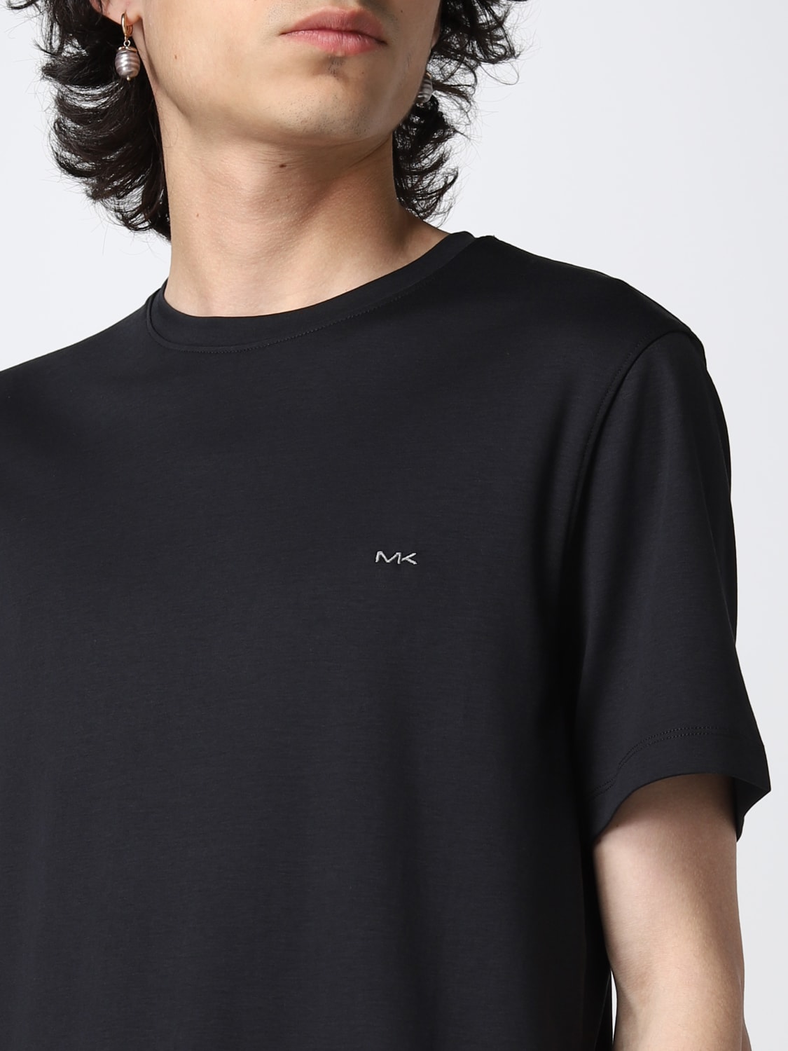 Tシャツ・カットソー Michael Kors Men T-shirt Black CB95FJ2C93 001 Logo Cotton T-Shirt | Michael Kors [US]