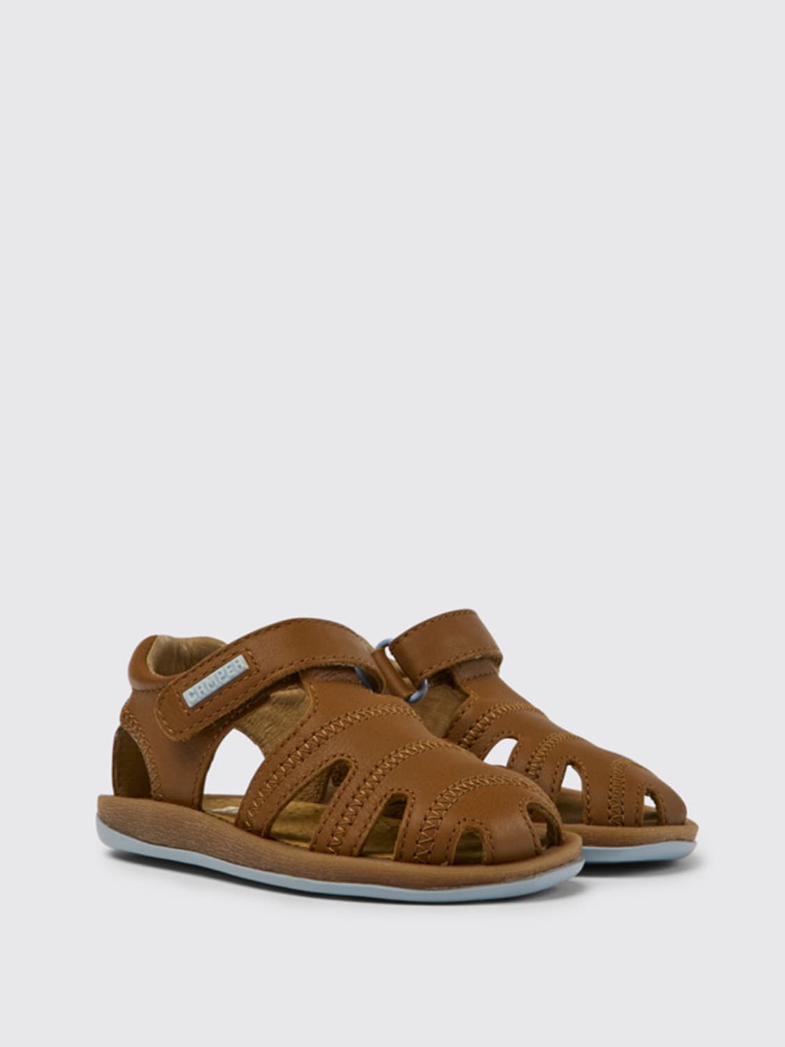 CAMPER SHOES: Bicho Camper sandals in calfskin, Brown - Img 2