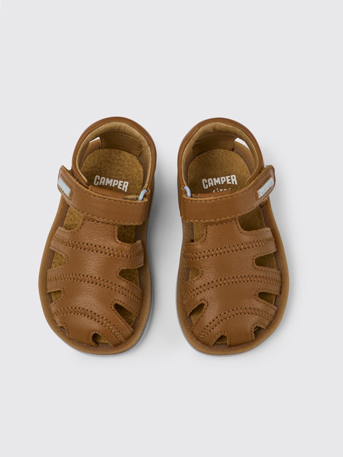 CAMPER SHOES: Bicho Camper sandals in calfskin, Brown - Img 3