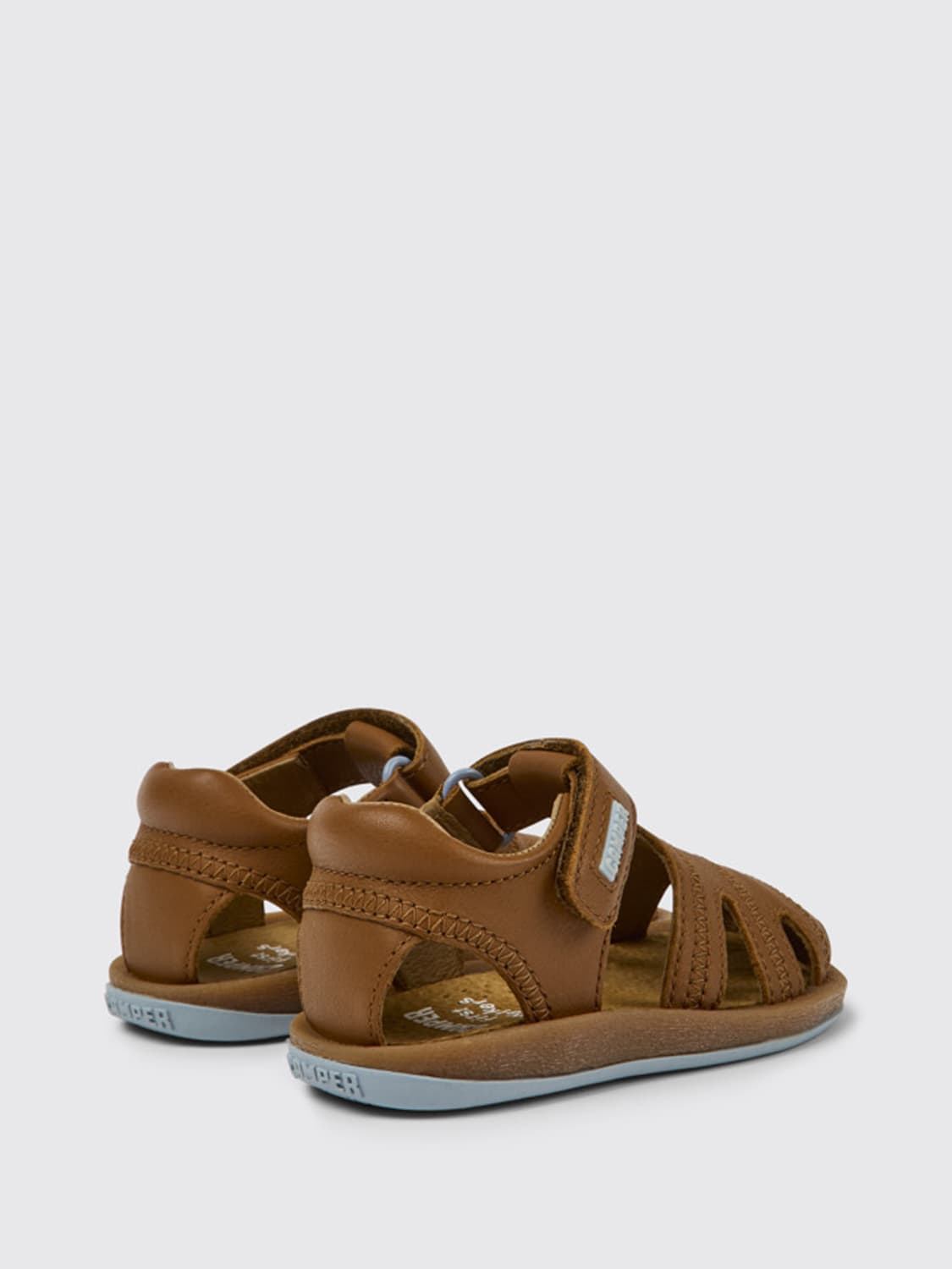 CAMPER SHOES: Bicho Camper sandals in calfskin, Brown - Img 4