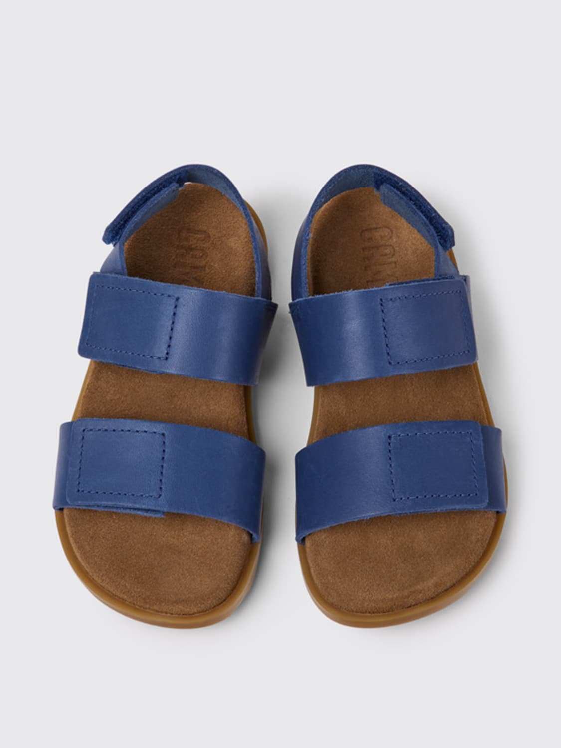 CAMPER SHOES: Brutus Camper sandals in calfskin, Blue - Img 3