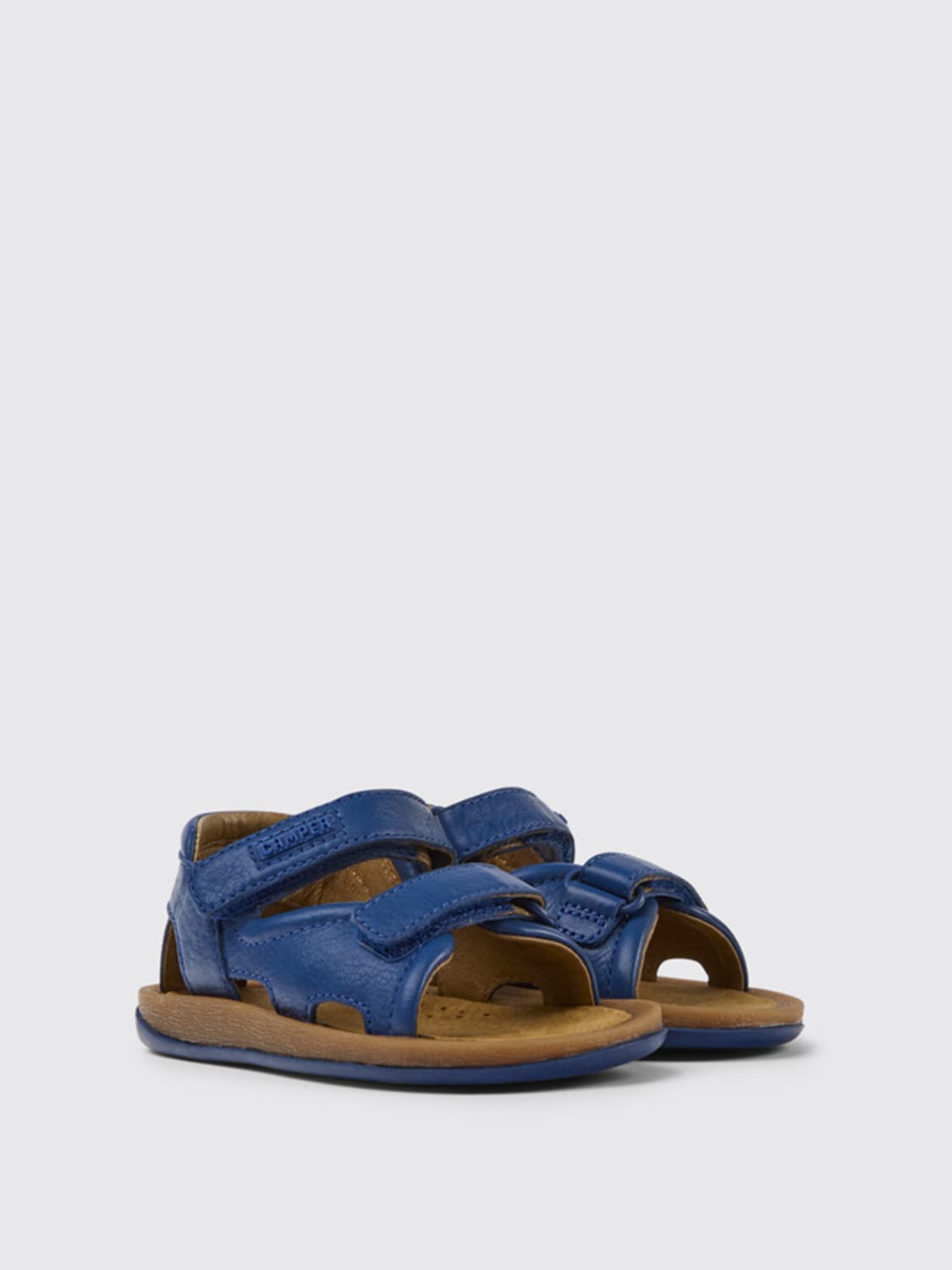 CAMPER SHOES: Bicho Camper sandals in calfskin, Blue - Img 2