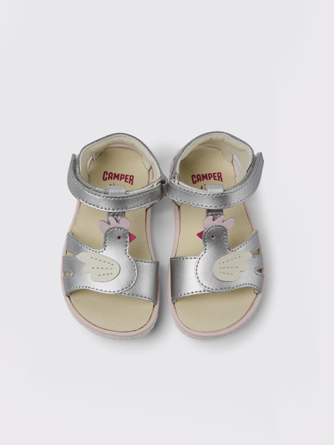 CAMPER SHOES: Miko Camper sandals in calfskin, Grey - Img 3