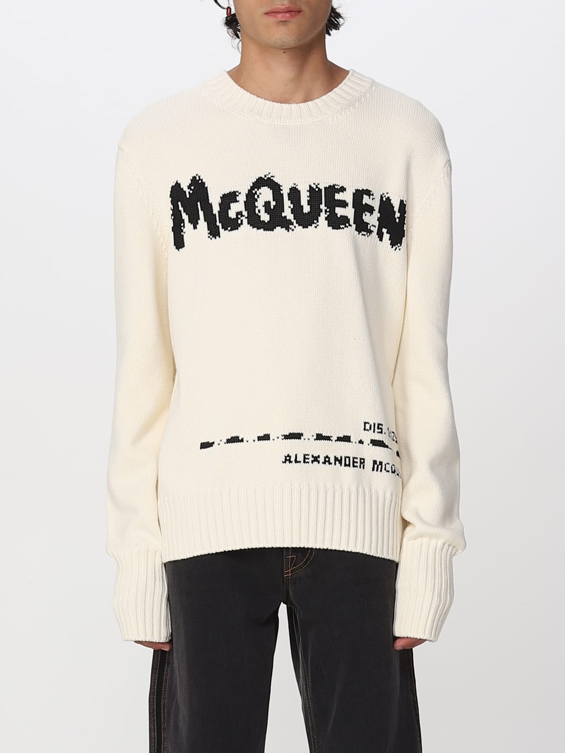 ALEXANDER MCQUEEN: crewneck sweater - Ivory | Alexander McQueen sweater ...