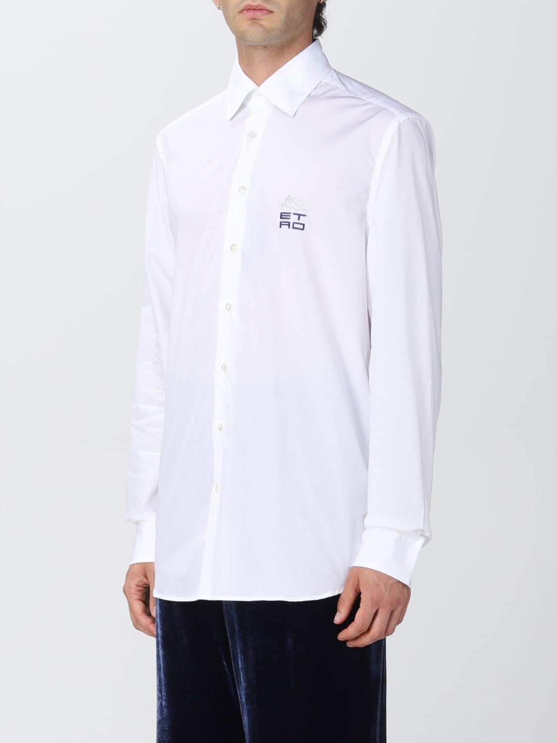 Etro Outlet: cotton shirt with embroidered Cube logo - White