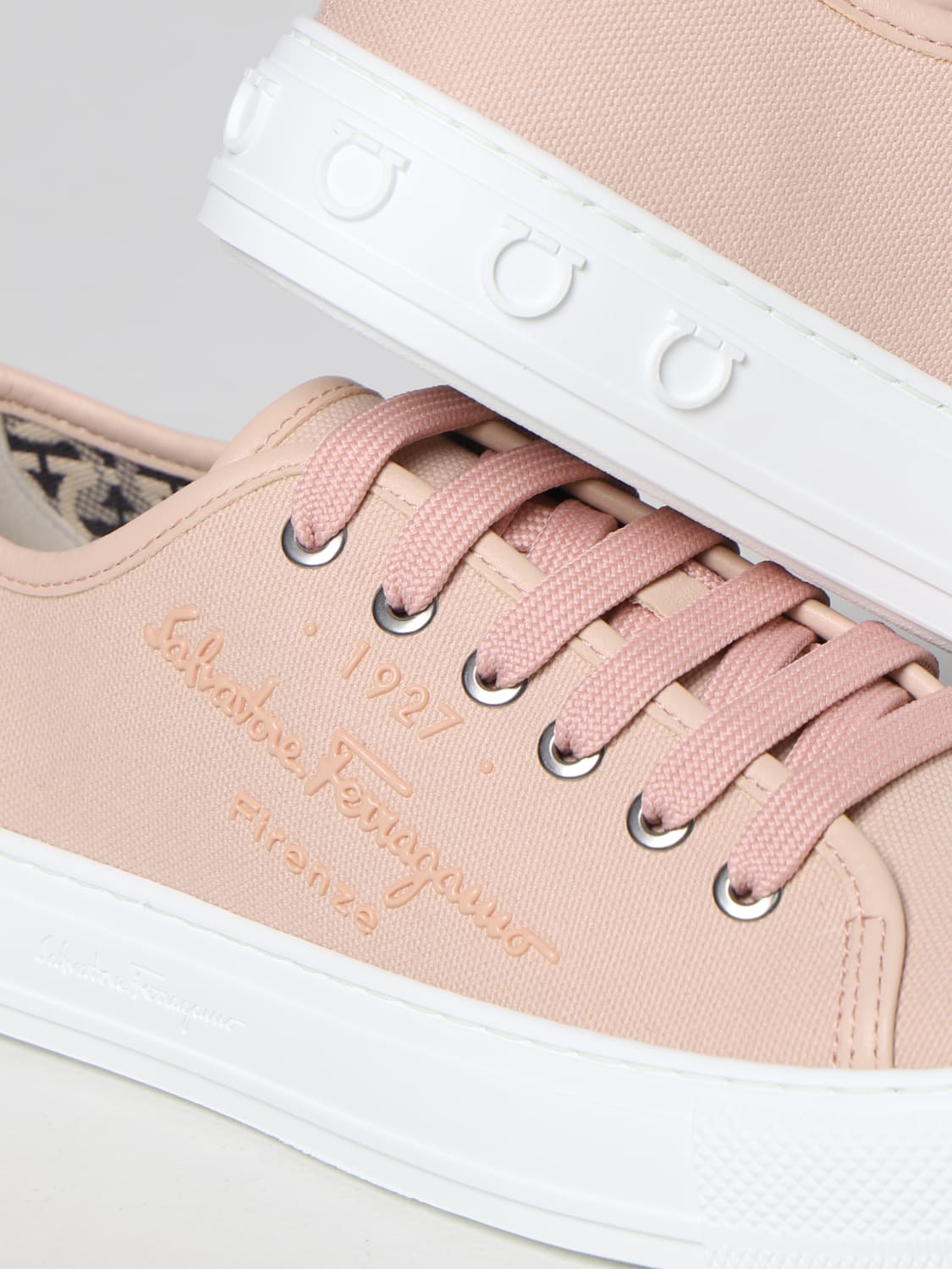 FERRAGAMO SNEAKERS: Ferragamo organic cotton sneakers, Pink - Img 4