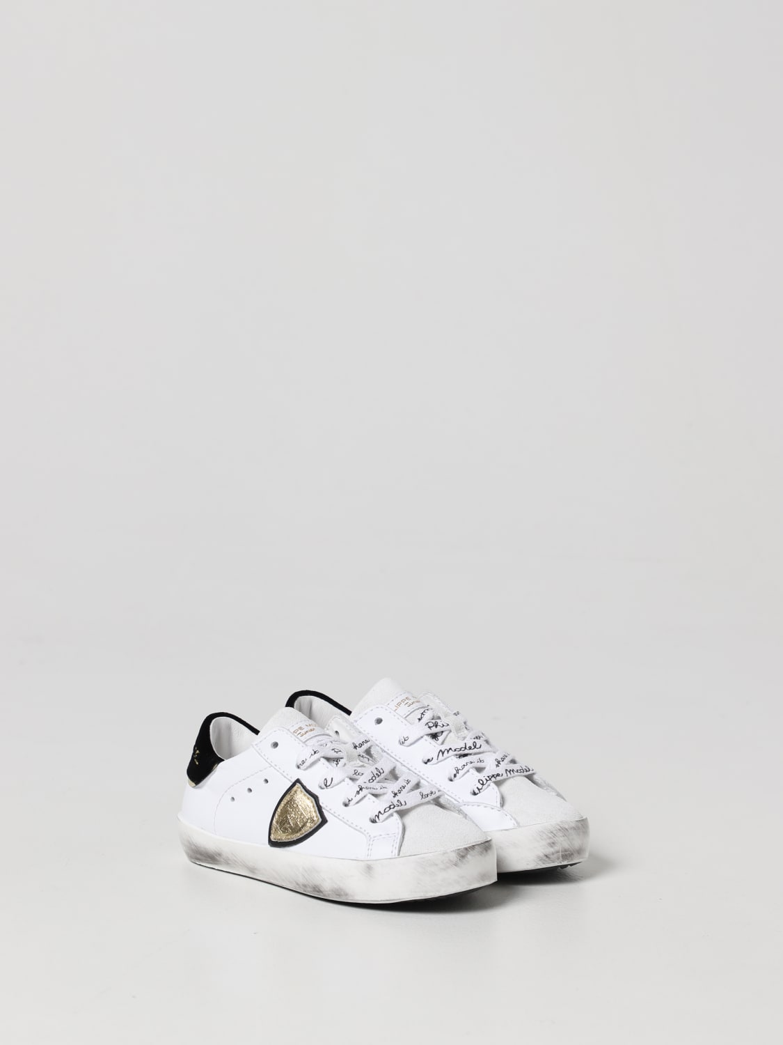 PHILIPPE MODEL JUNIOR SNEAKERS: Sneakers Philippe Model Junior in pelle, Bianco - Img 2