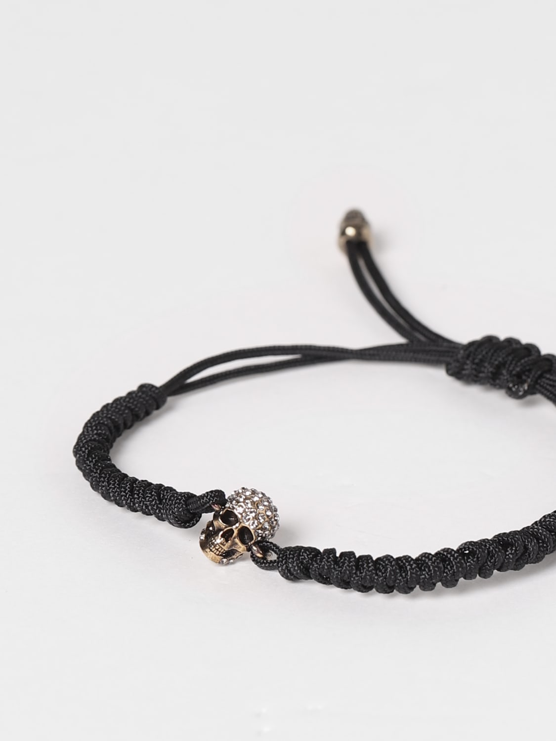 ALEXANDER MCQUEEN JEWEL: Alexander McQueen Skull cotton bracelet, Black - Img 2