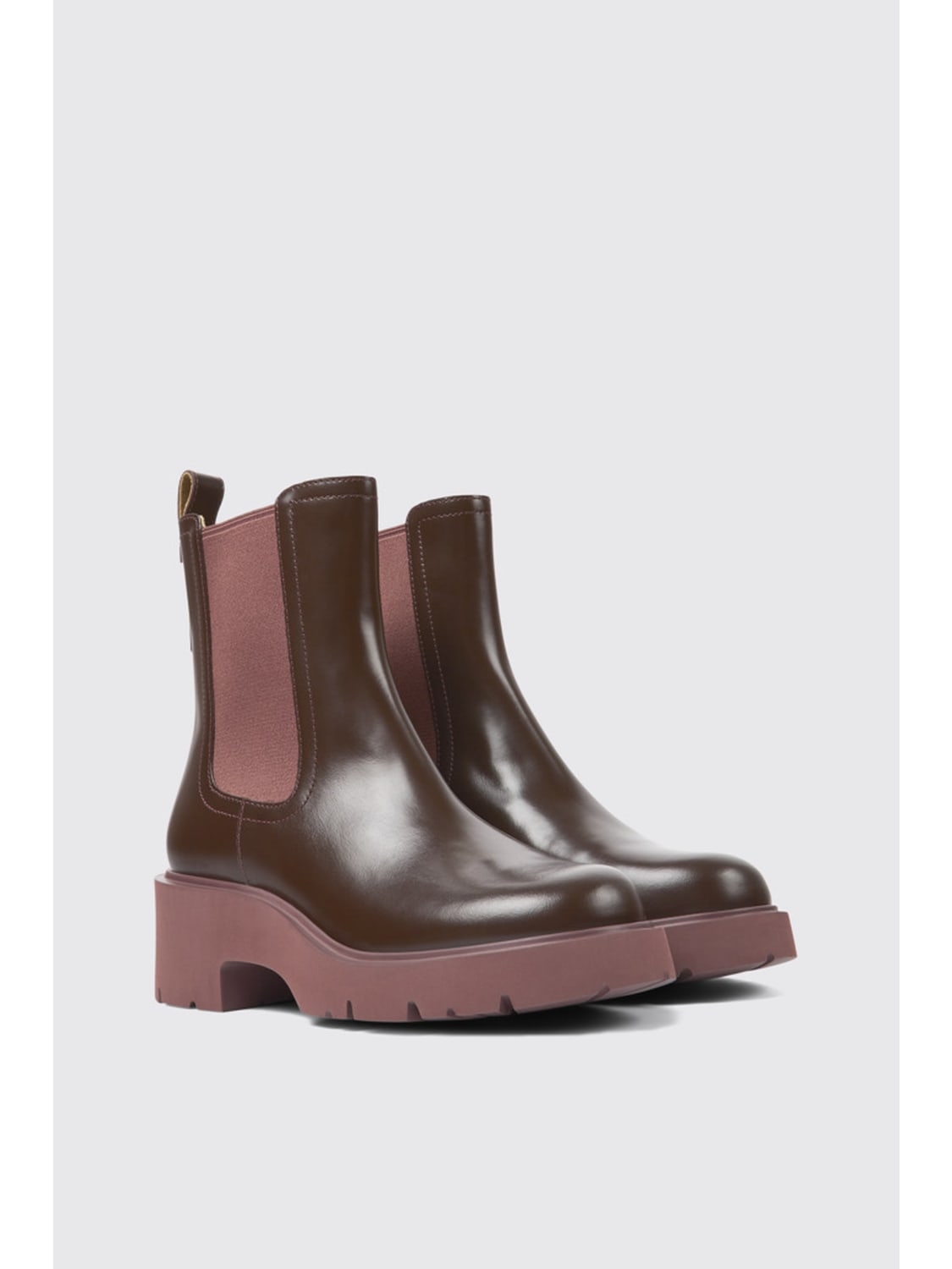 Camper Outlet: Flat booties women - Burgundy | Camper flat