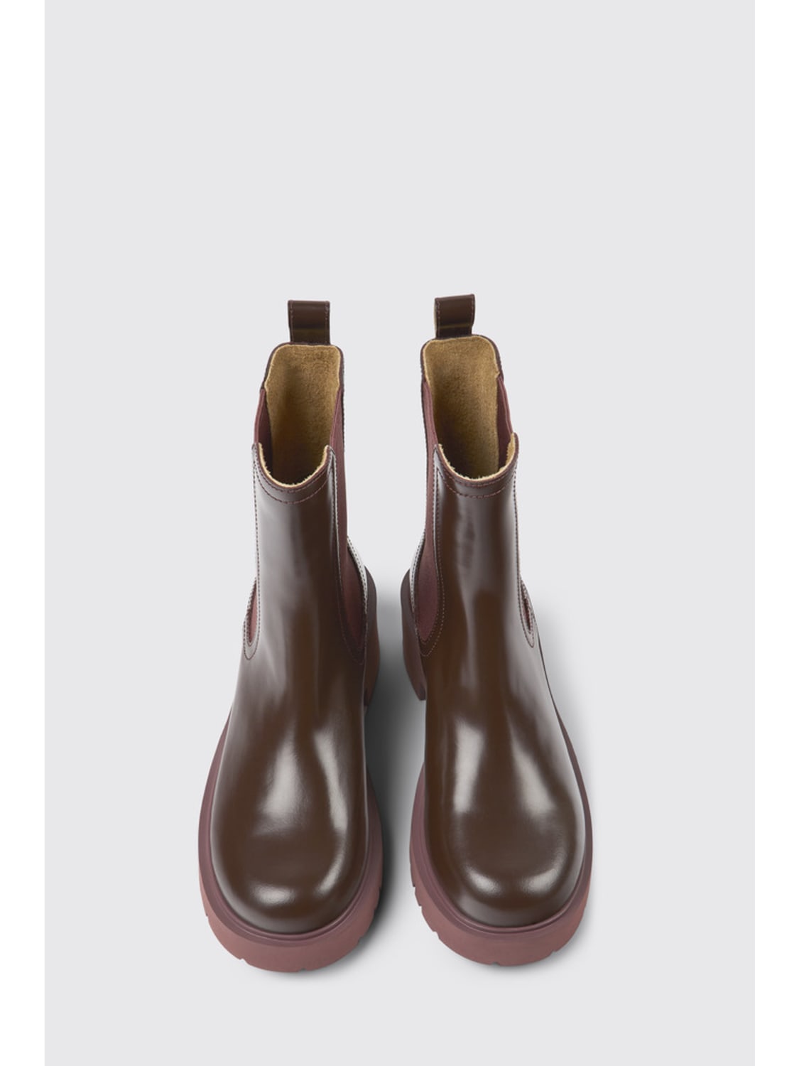 Camper Outlet: Flat booties women - Burgundy | Camper flat