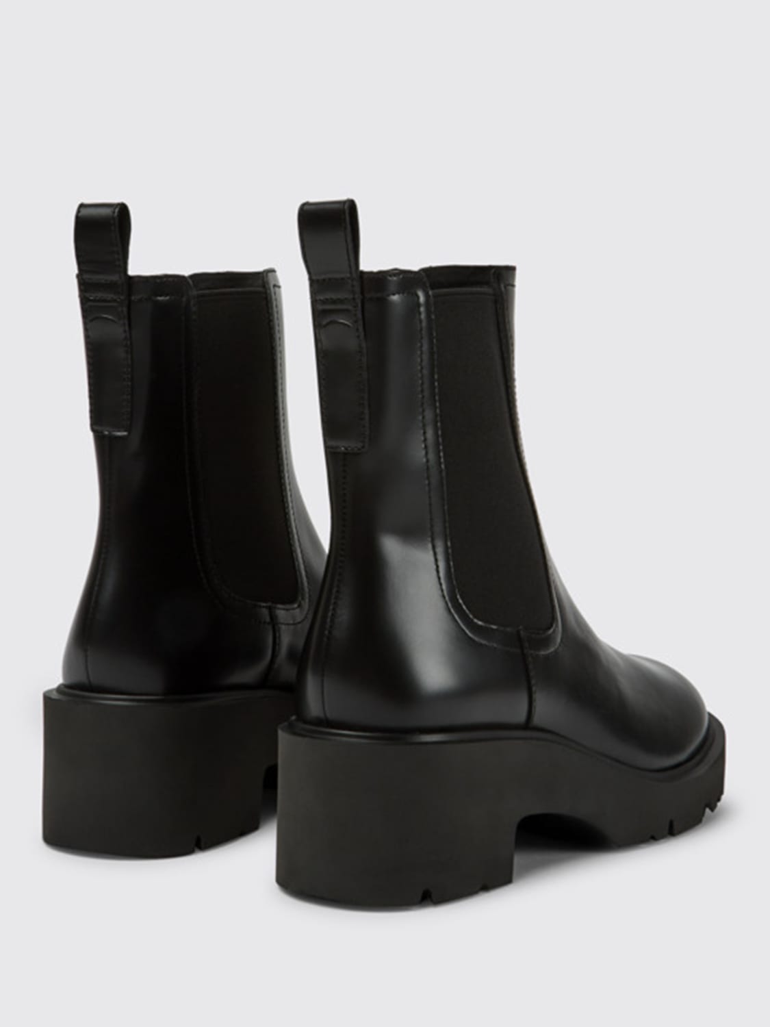 CAMPER STIVALI: Stivaletto Milah Camper in pelle spazzolata, Nero - Img 4