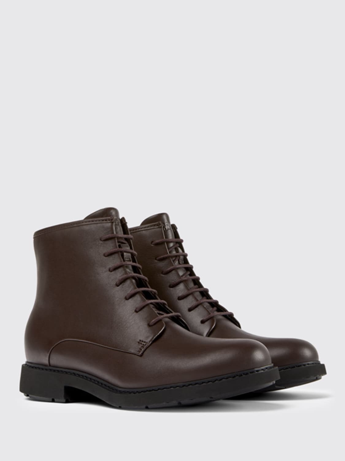 ショートブーツ・ブーティ CAMPER Woman Flat ankle boots Brown K400245-008 NEUMAN 0 Camper Outlet: Flat booties women - Brown | Camper flat
