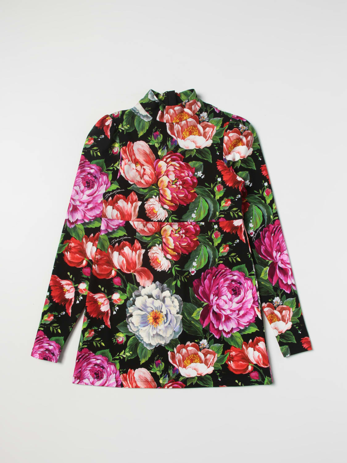 DOLCE & GABBANA DRESS: Dolce & Gabbana mini dress with floral pattern, White - Img 1