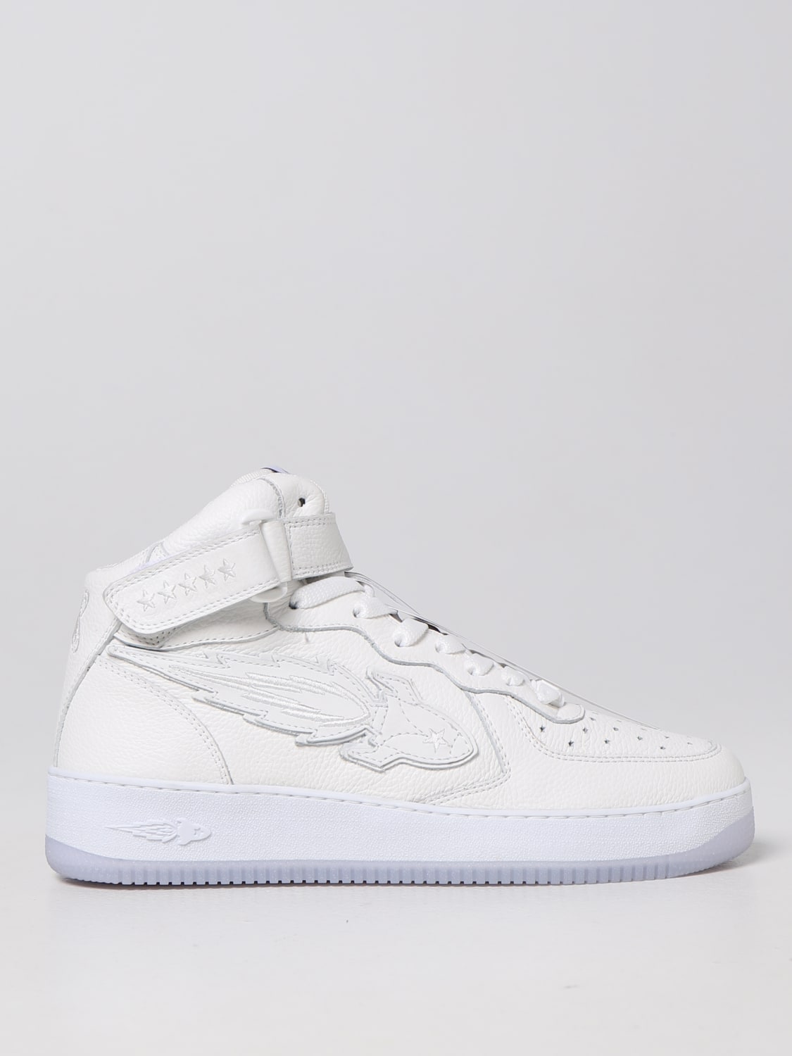 ENTERPRISE JAPAN SNEAKERS: Sneakers Rocket Mid Enterprise Japan in pelle a grana, Bianco - Img 1