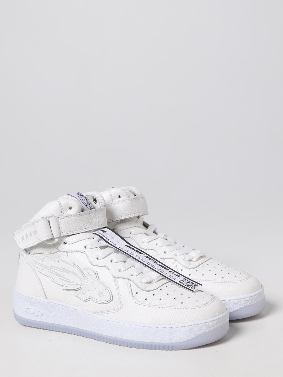 ENTERPRISE JAPAN SNEAKERS: Sneakers Rocket Mid Enterprise Japan in pelle a grana, Bianco - Img 2
