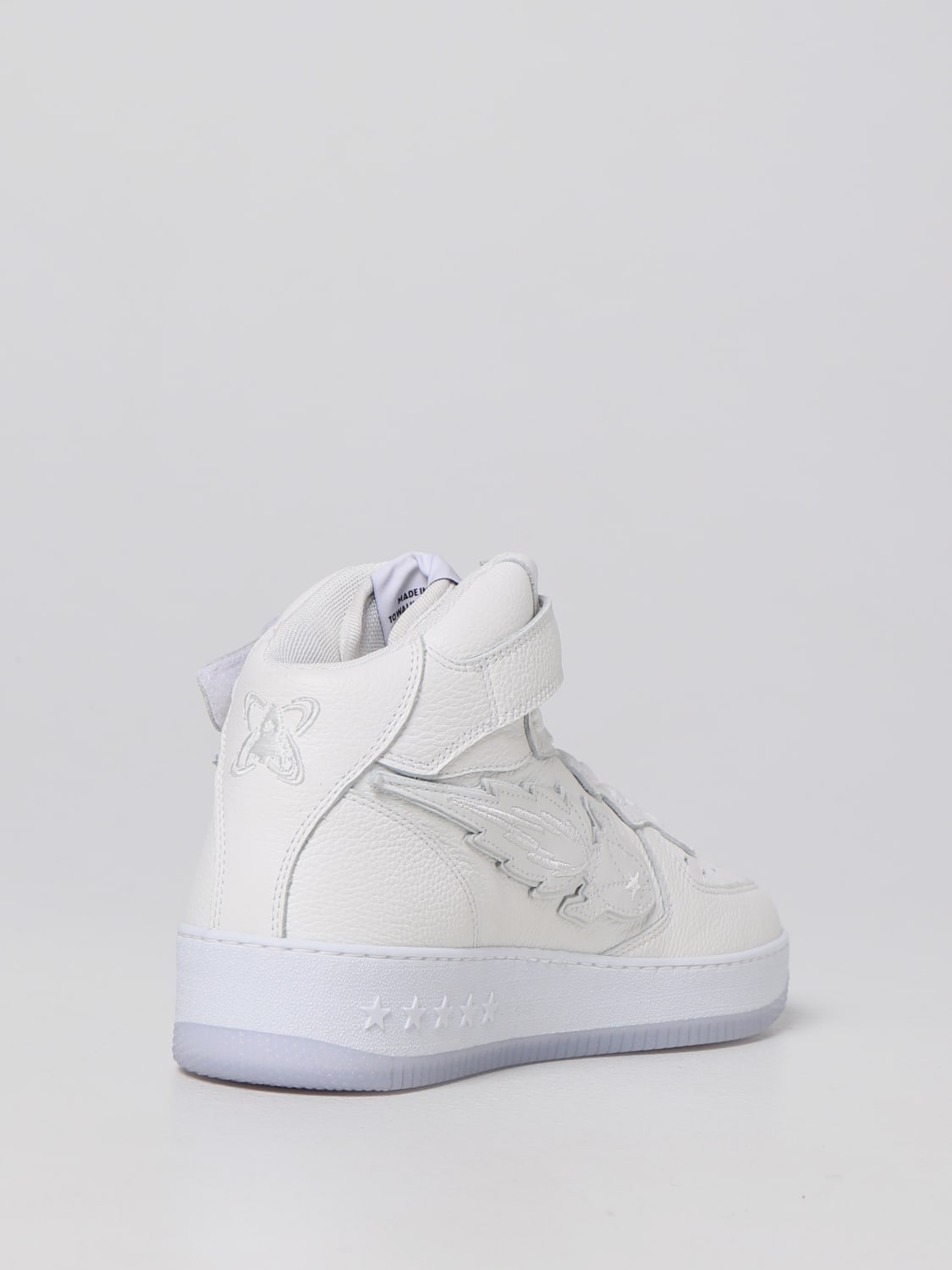 ENTERPRISE JAPAN SNEAKERS: Sneakers Rocket Mid Enterprise Japan in pelle a grana, Bianco - Img 3