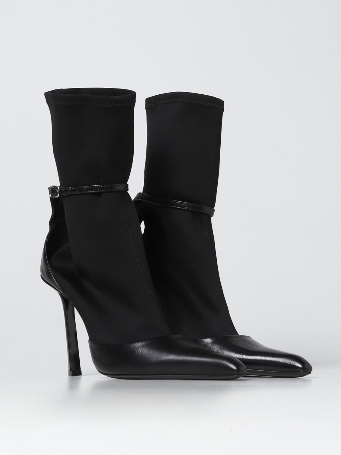 ALEXANDER WANG STIVALI: Stivaletto Viola Alexander Wang in pelle e maglia stretch, Nero - Img 2