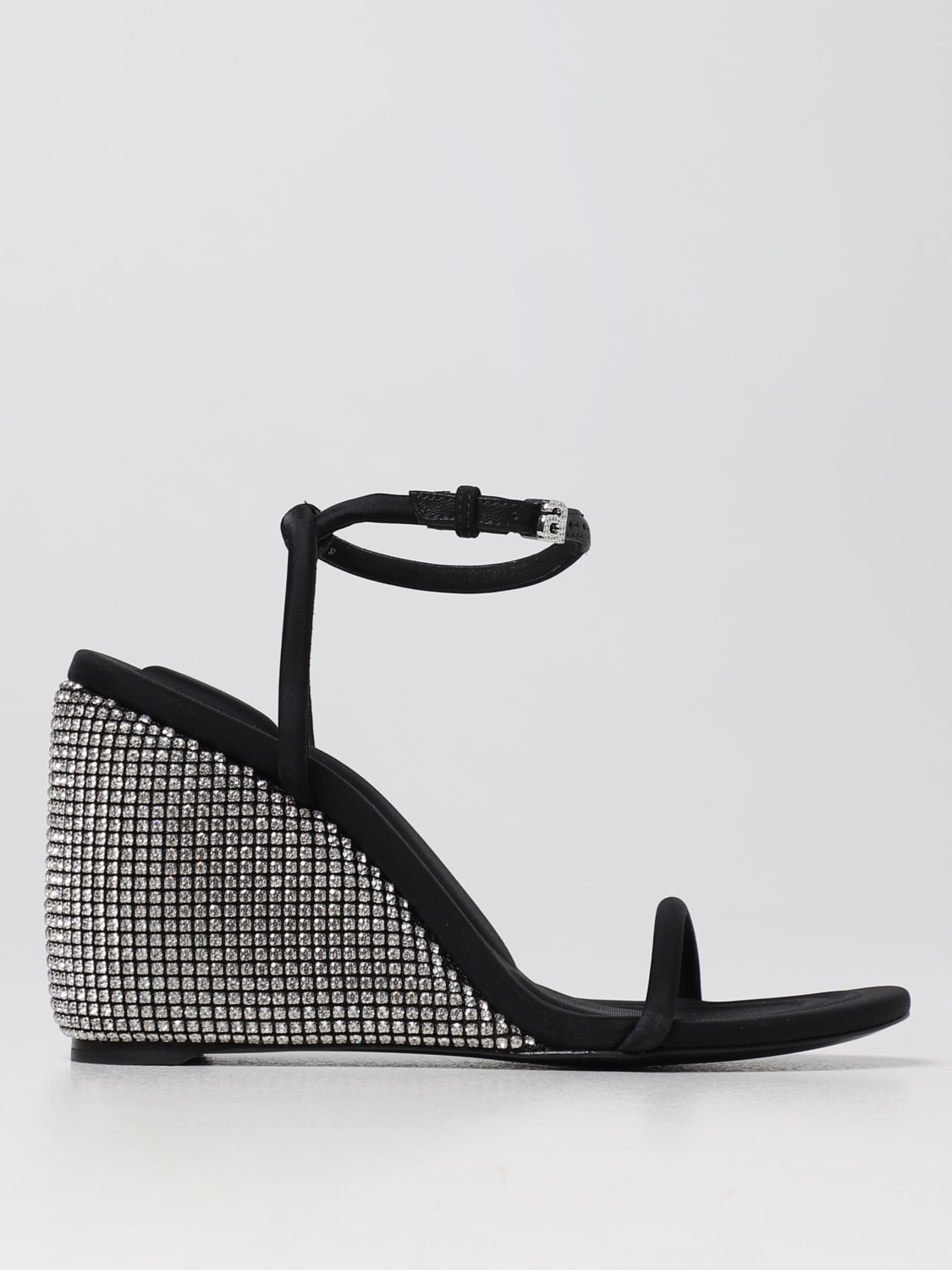 ALEXANDER WANG SANDALI CON TACCO: Sandalo Alexander Wang in lycra con strass, Nero - Img 1