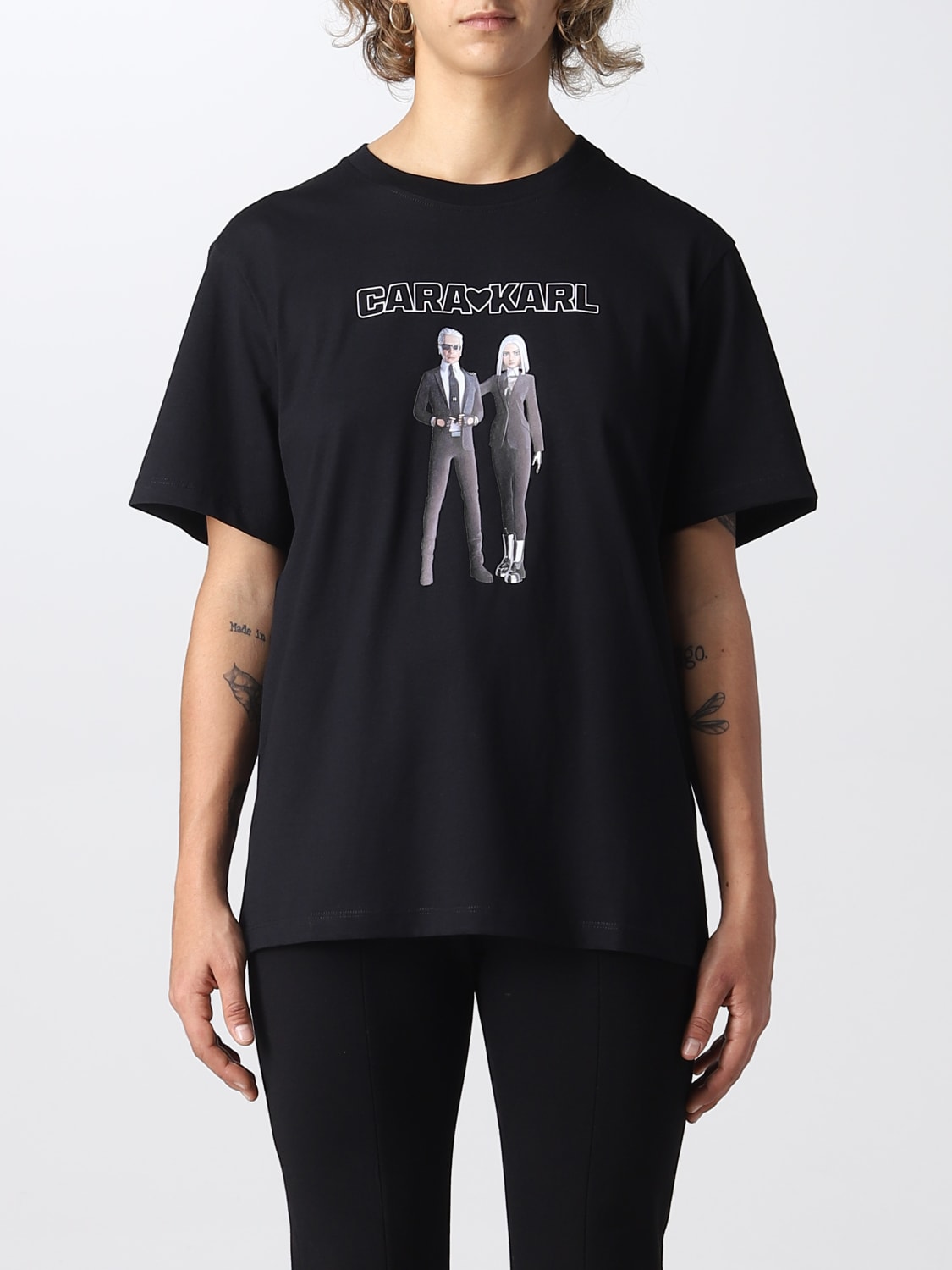 Karl Lagerfeld Outlet: T-shirt woman - Black | Karl Lagerfeld t-shirt ...