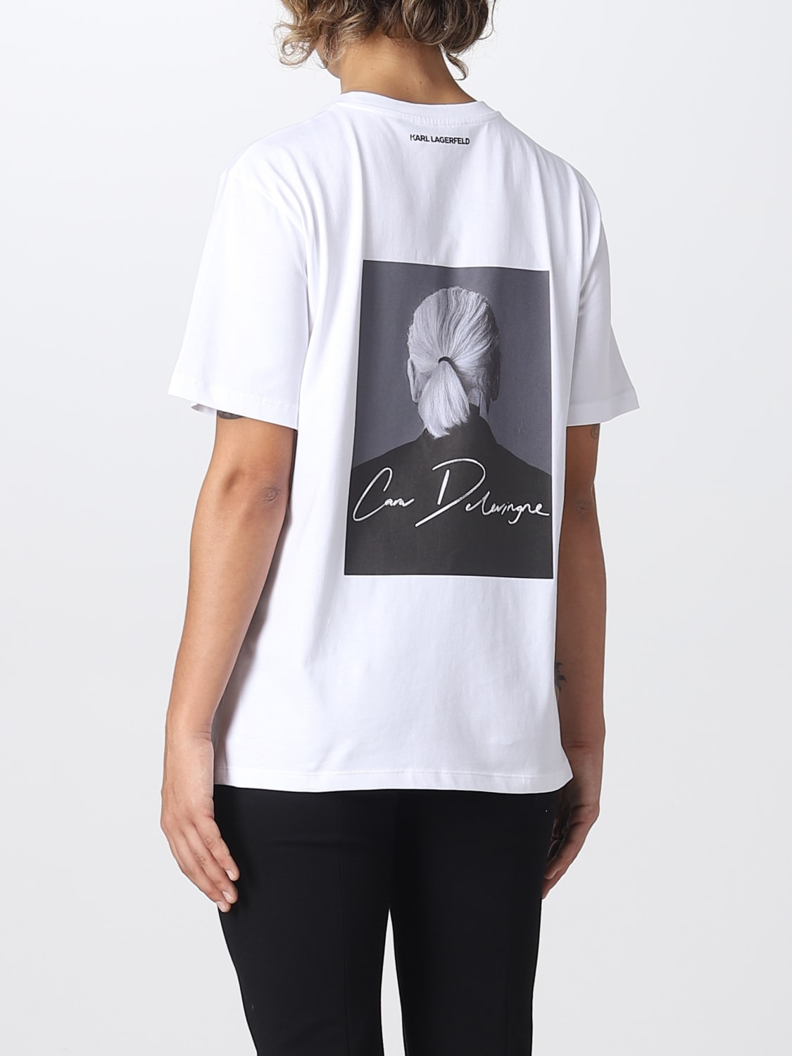 KARL LAGERFELD T-SHIRTS: T-shirt Karl Lagerfeld con stampa grafica, Bianco - Img 2