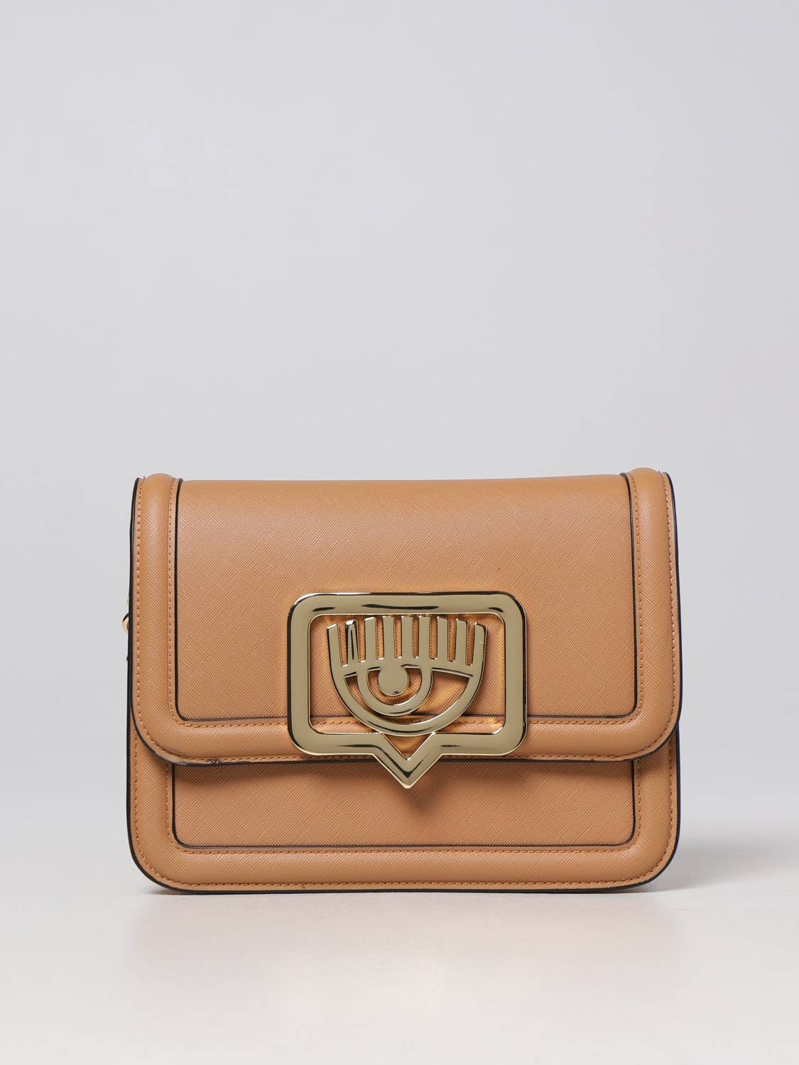 CHIARA FERRAGNI BORSA A TRACOLLA: Borsa Chiara Ferragni in pelle sintetica saffiano, Cipria - Img 1