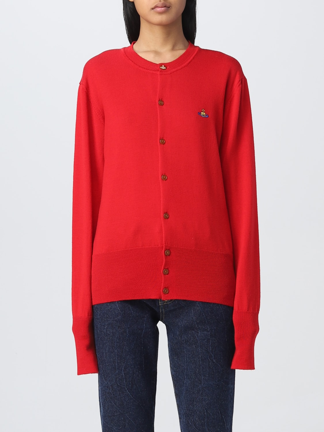 Vivienne Westwood 赤 カーディガンファッション