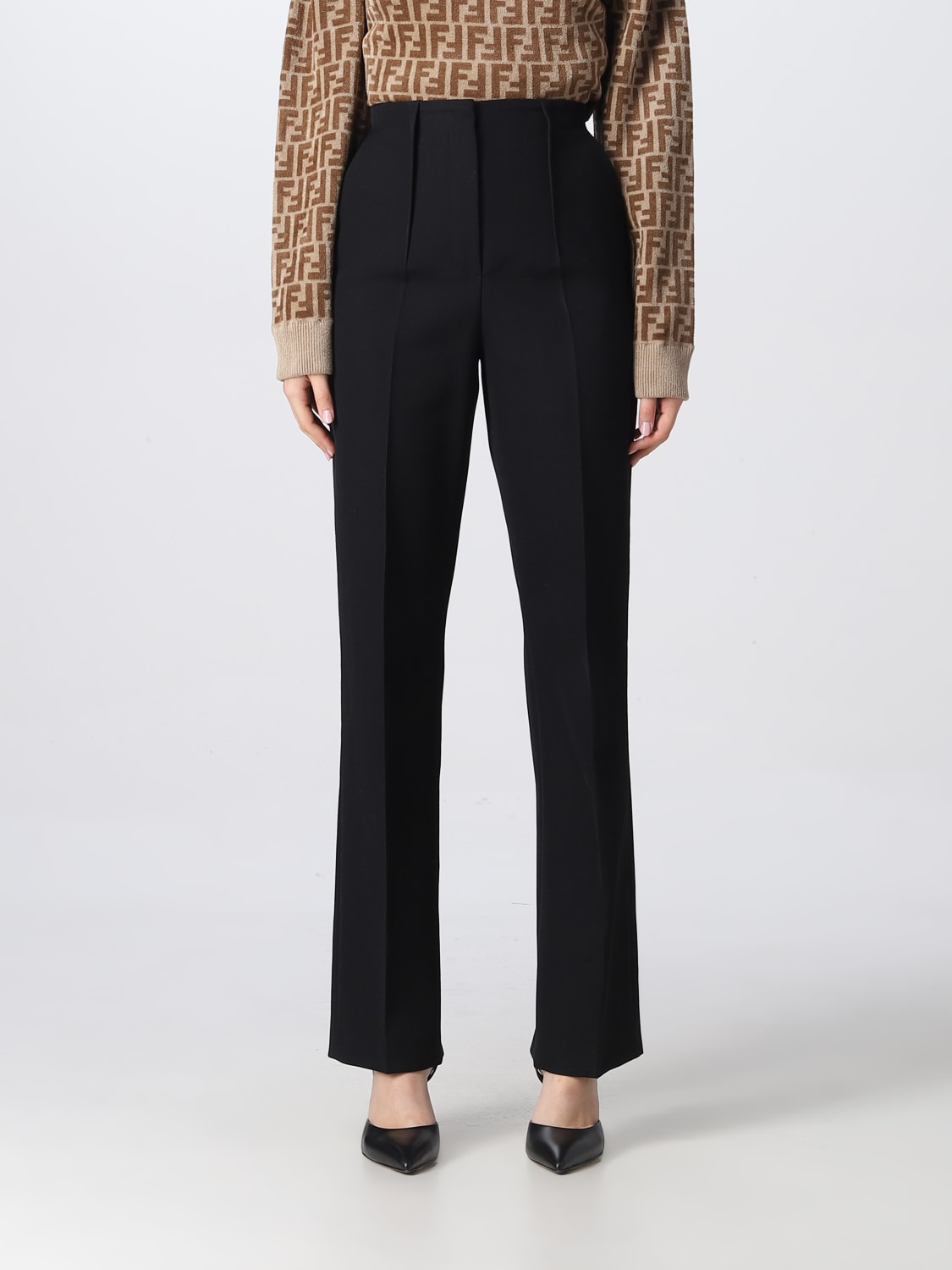 Fendi Outlet: Pants women - Black | Fendi pants FR6397AJYF online at  GIGLIO.COM