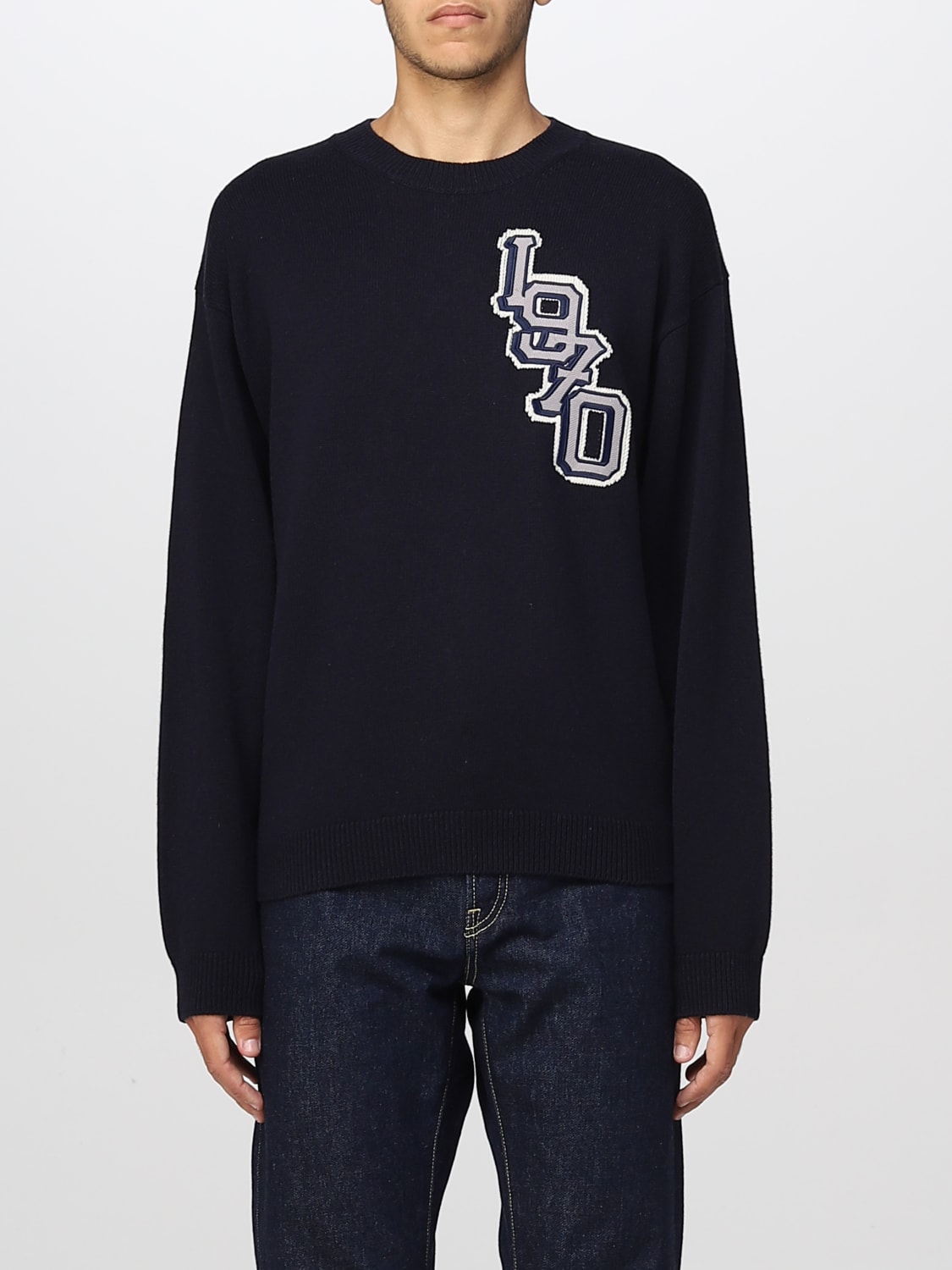 Kenzo Outlet Pull homme Bleu Pull Kenzo FC65PU3163BC en ligne sur GIGLIO.COM