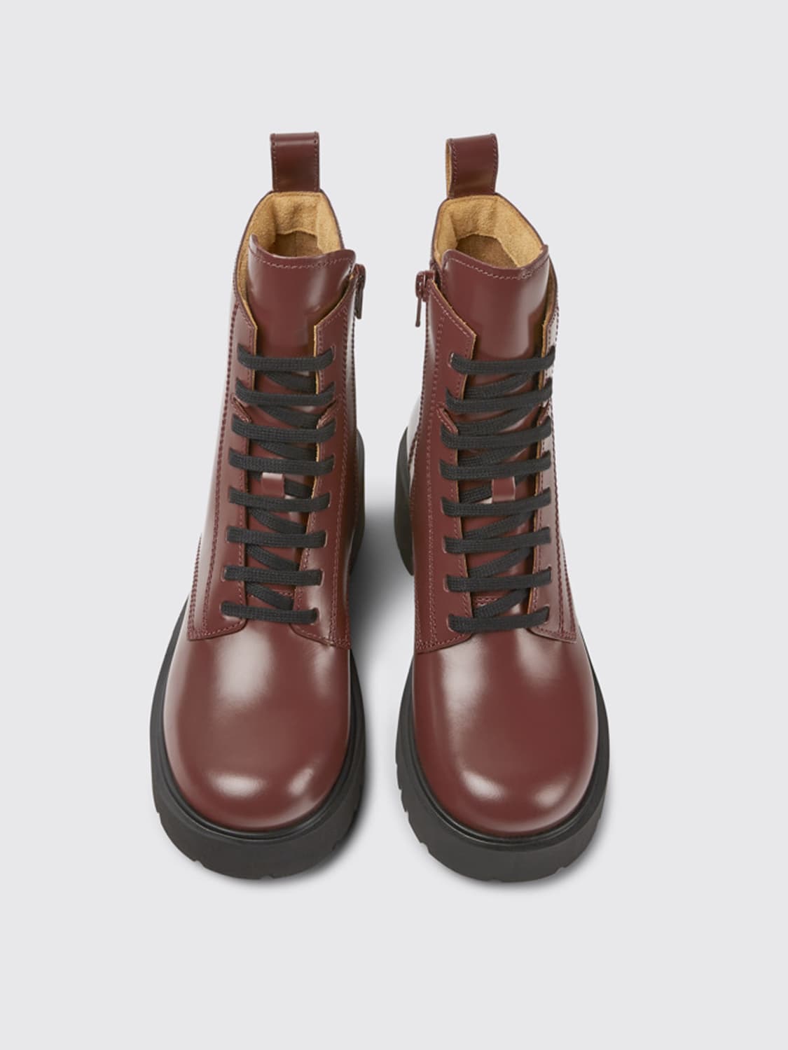 CAMPER Boots women Burgundy Camper flat ankle boots K400577 007 MILAH online at GIGLIO.COM