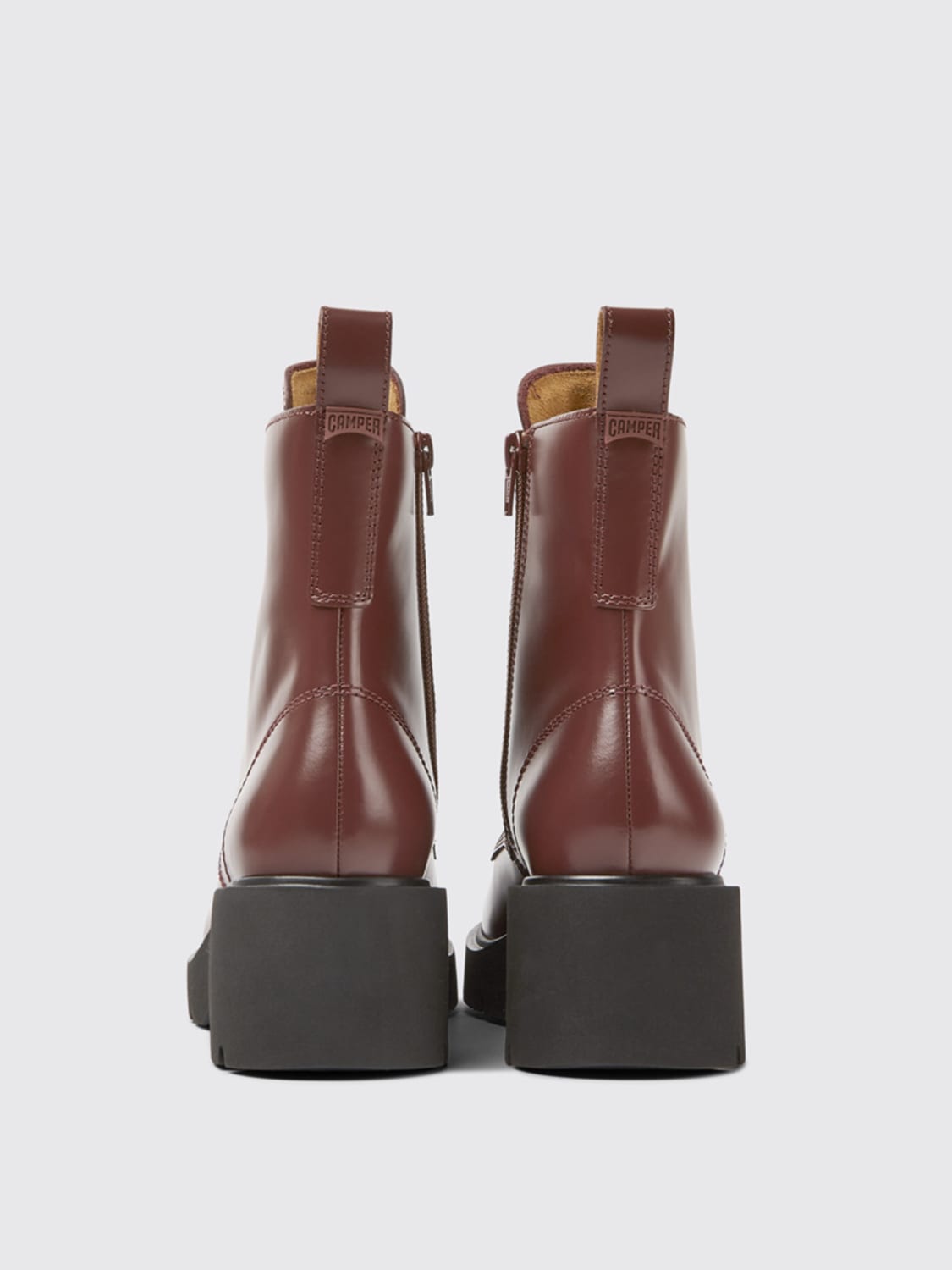 Camper Outlet: Boots women - Burgundy | Camper flat ankle