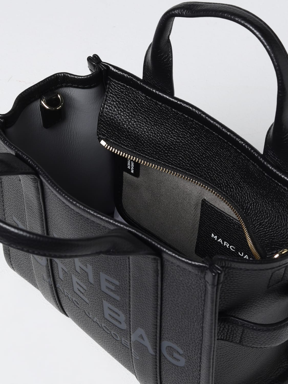 MARC JACOBS BORSA A MANO: Borsa The Tote Bag Marc Jacobs in pelle a grana , Nero - Img 3