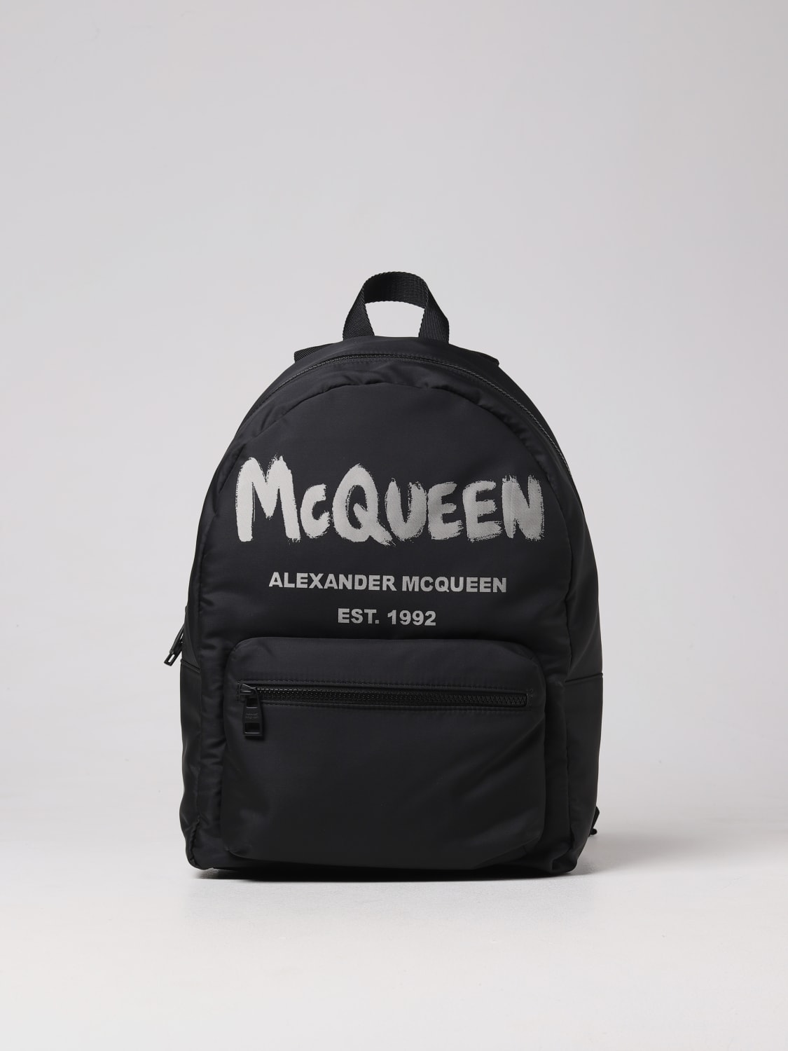 Alexander McQueen Outlet: Metropolitan Graffiti Backpack - Black 