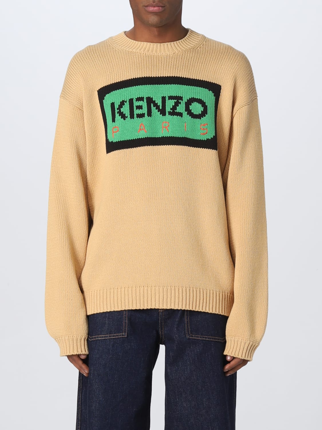 Giglio Pullover Kenzo con logo intarsiato a contrasto