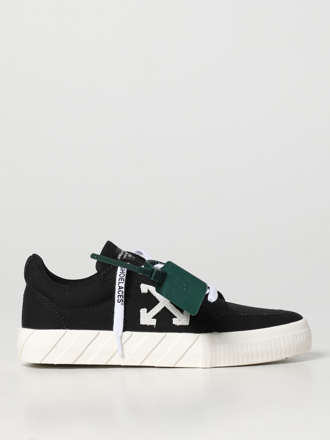 OFF-WHITE: Low Vulcanized sneakers in canvas - Black | Off-White ...