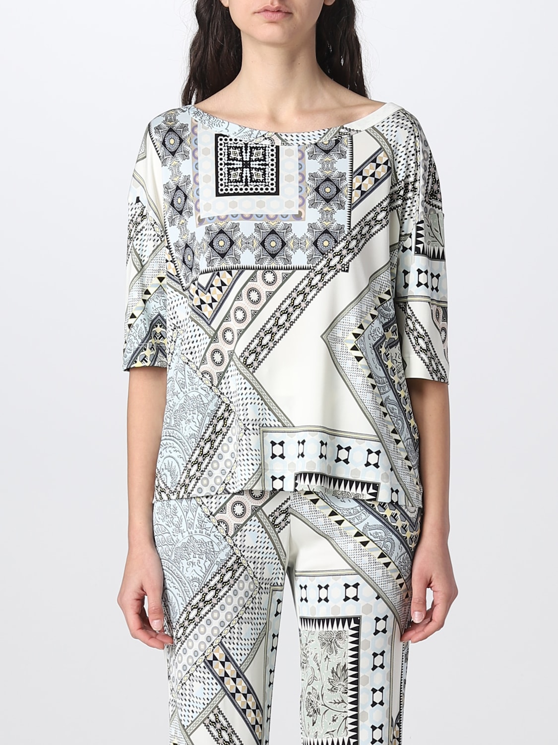 ETRO TOP: Etro top in printed viscose, White - Img 1