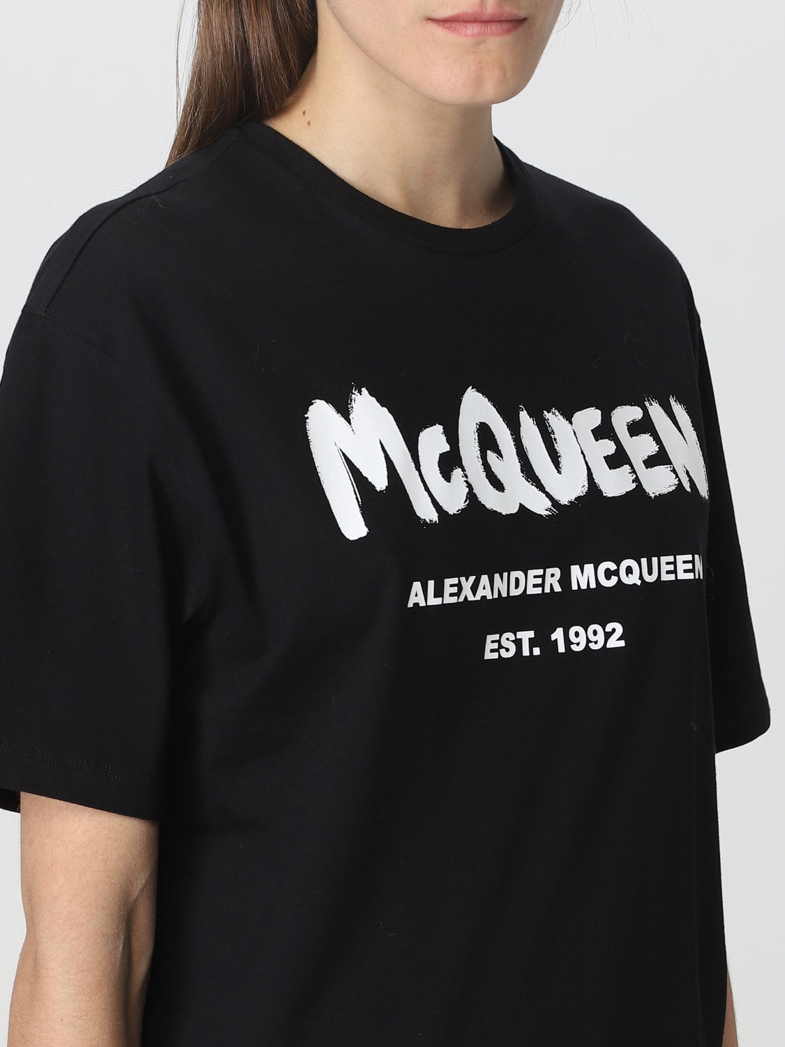 Alexander McQueen two-tone cotton shirt - Black