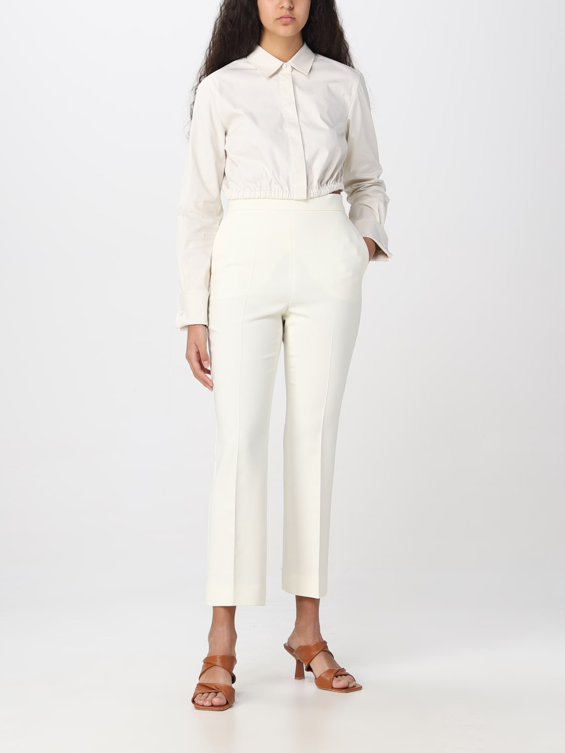 MAX MARA: wool blend pants - Cream | Max Mara pants