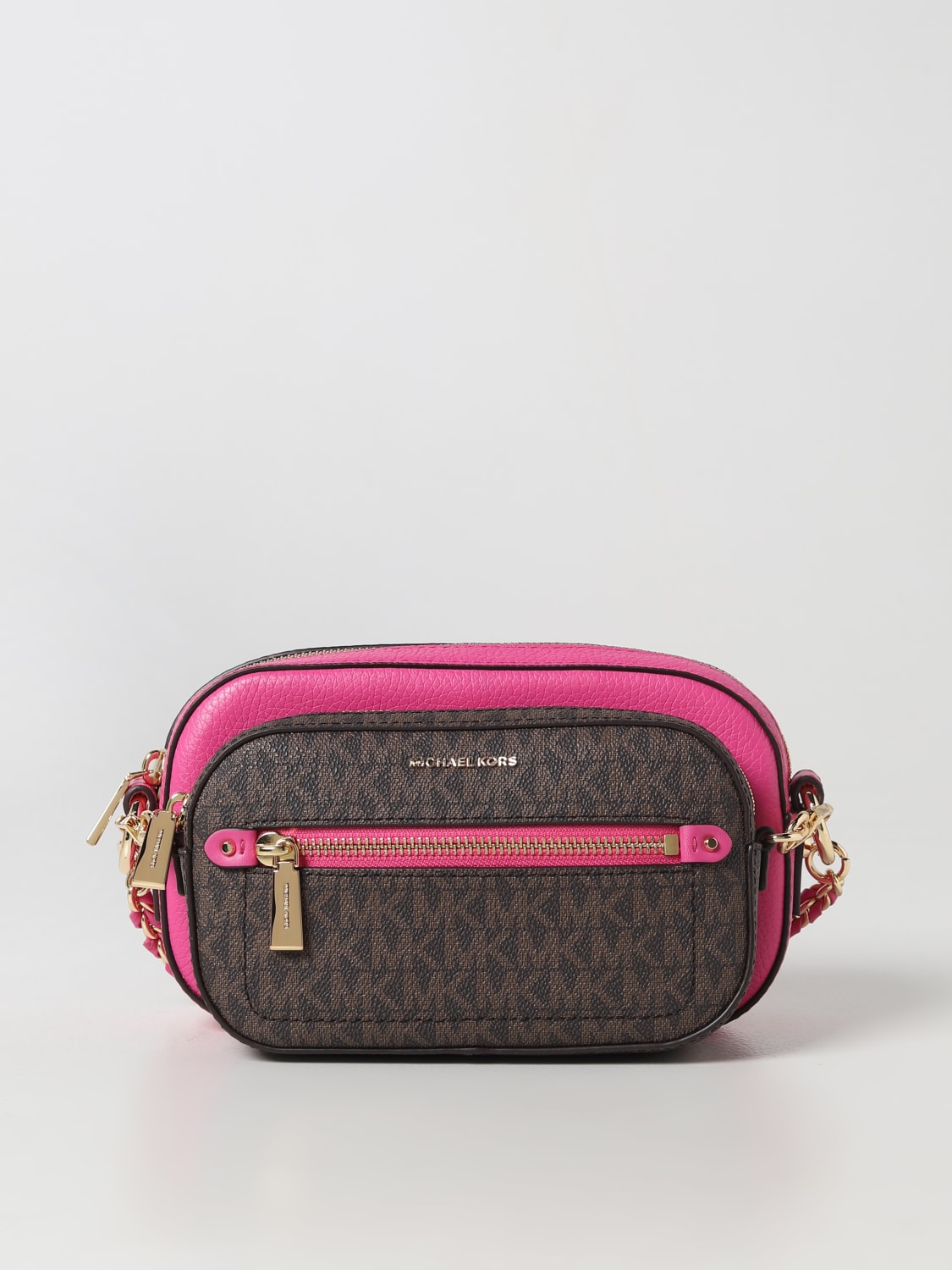 Michael Michael Kors Outlet bag in grained leather with MK clutch Cherry Michael Michael Kors mini bag 32R3GJ6C4L online at GIGLIO.COM