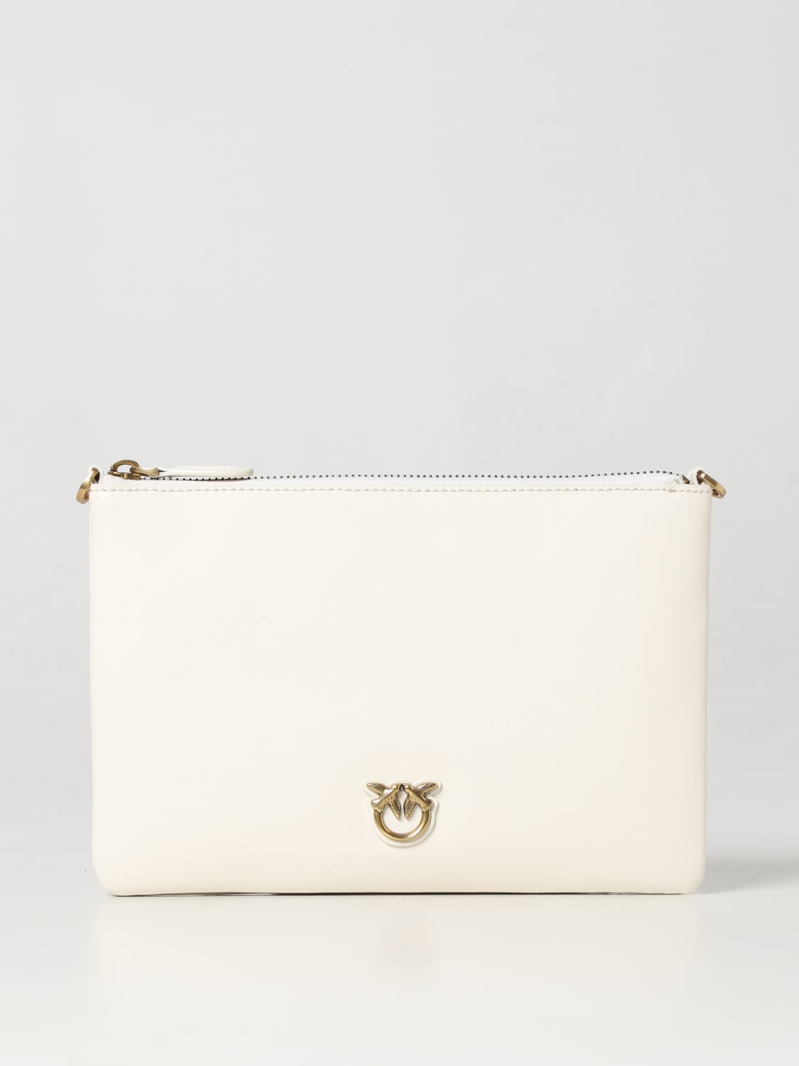 PINKO BORSA MINI: Clutch Pinko in pelle, Bianco - Img 1