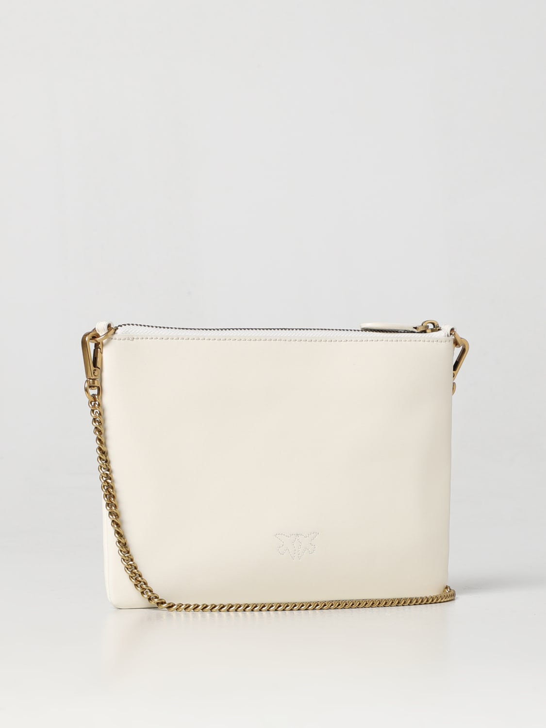 PINKO BORSA MINI: Clutch Pinko in pelle, Bianco - Img 2
