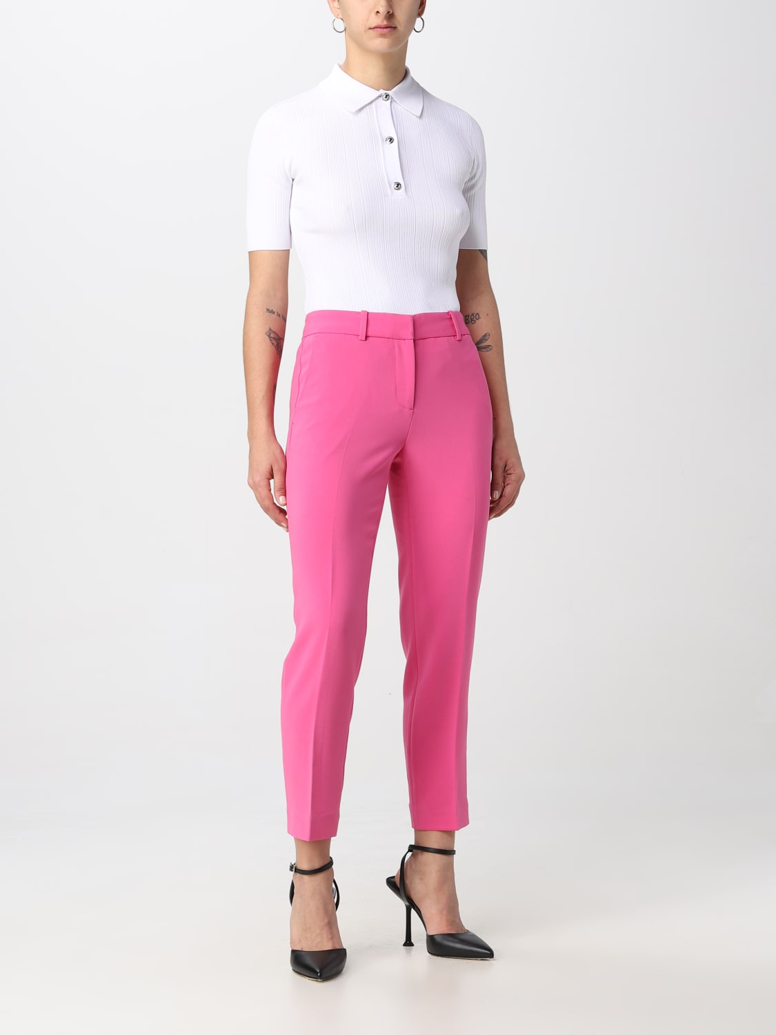 Michael Michael Kors Outlet polo shirt in viscose blend White Michael Michael Kors polo shirt MS2600C33D online at GIGLIO.COM