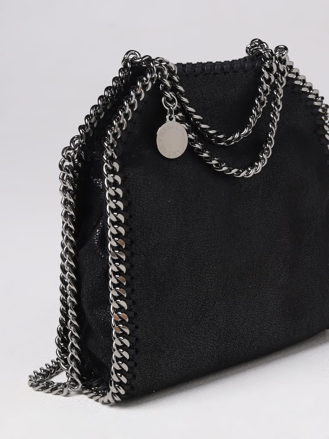 STELLA MCCARTNEY MINI BAG: Stella McCartney Falabella Micro Tote Bag in tumbled synthetic leather, Black - Img 3
