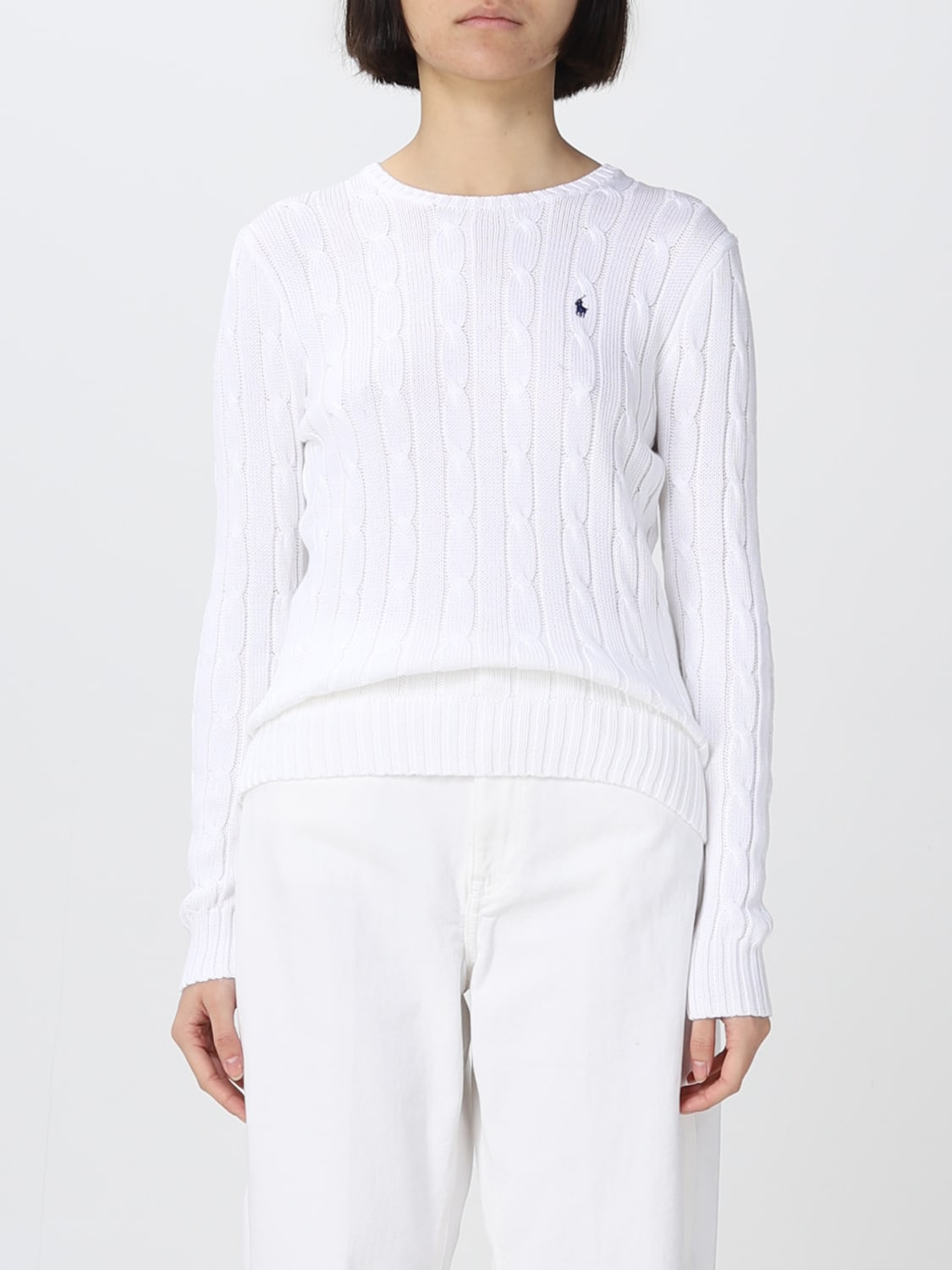 POLO RALPH LAUREN: Sweater woman - White | Polo Ralph Lauren sweater  211891640 online at GIGLIO.COM