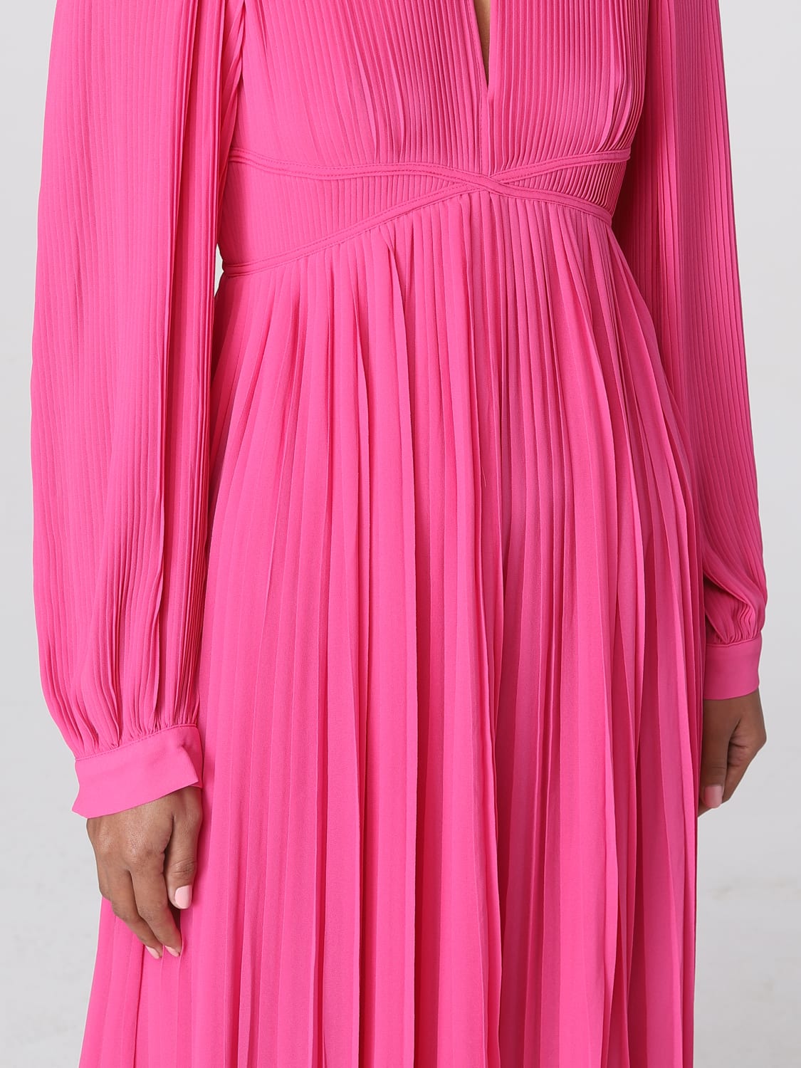 Michael kors pleated maxi dress discount