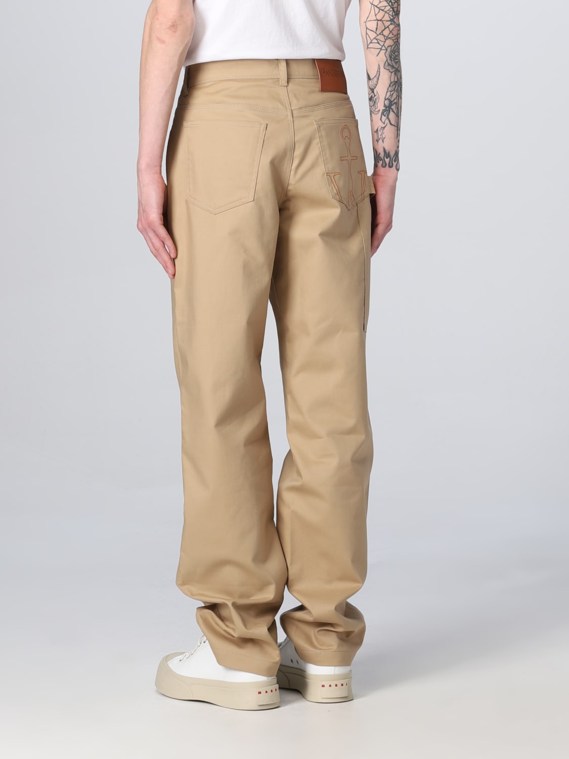 JW ANDERSON PANTALONE: Pantalone JW Anderson in gabardine di cotone, Beige - Img 2