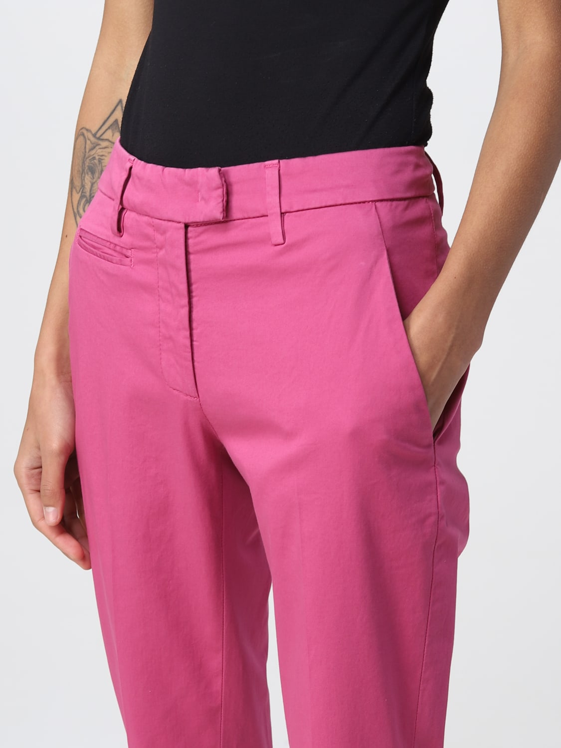 パンツ DONDUP Woman Pants Fuchsia DP066RSE036DPTD 514 Dondup Outlet: cotton pants - Fuchsia | Dondup pants