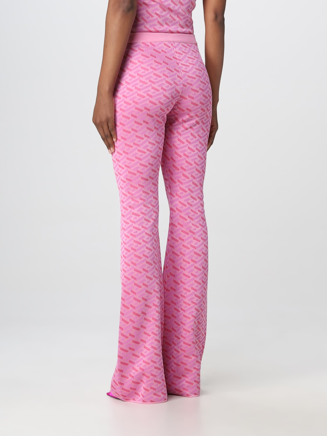 VERSACE PANTS: Versace trousers in silk blend, Pink - Img 2