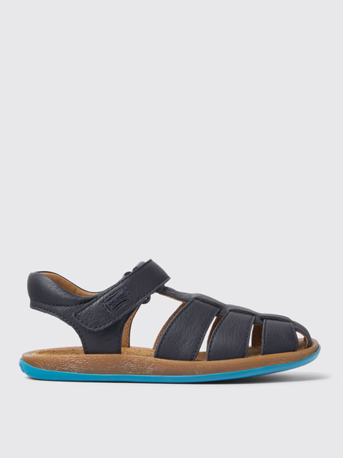 CAMPER SHOES: Camper Bicho sandals in leather, Blue - Img 1