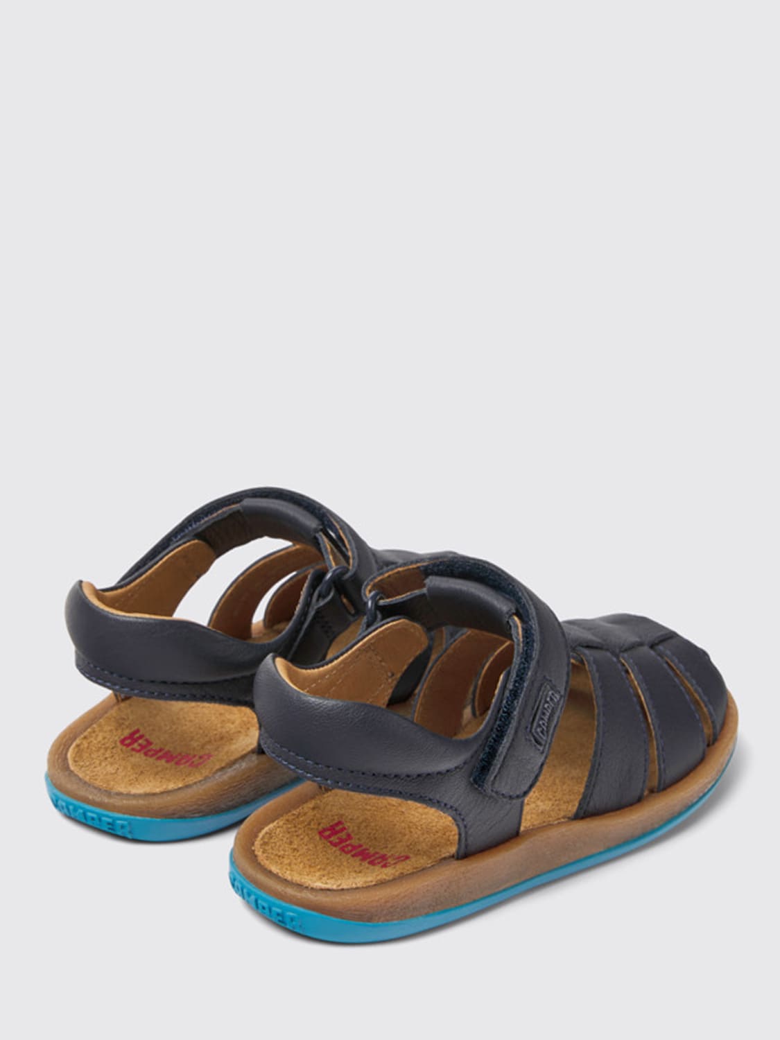 CAMPER SHOES: Camper Bicho sandals in leather, Blue - Img 4